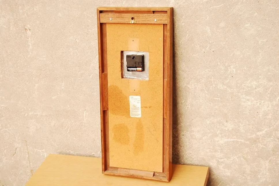 Wood Rectangular Butcher Block Wall Clock