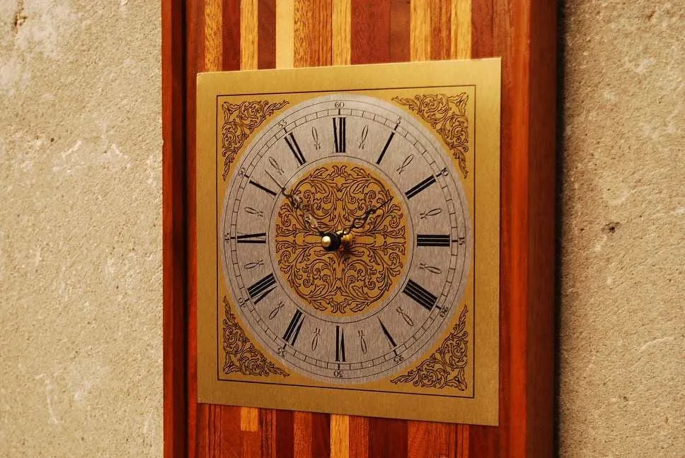 Wood Rectangular Butcher Block Wall Clock