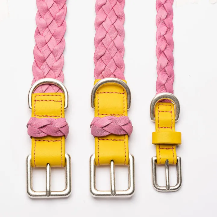 Yellow & Pink Braid Collar